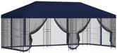 vidaXL Paviljoen met zijwanden, 6 x 3 meter, blauw, polyester en staal
