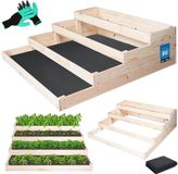 KOTARBAU® Moestuinbak, Plantenbed, Kiefernhout, 120 x 120 x 36 cm, Natuurlijk