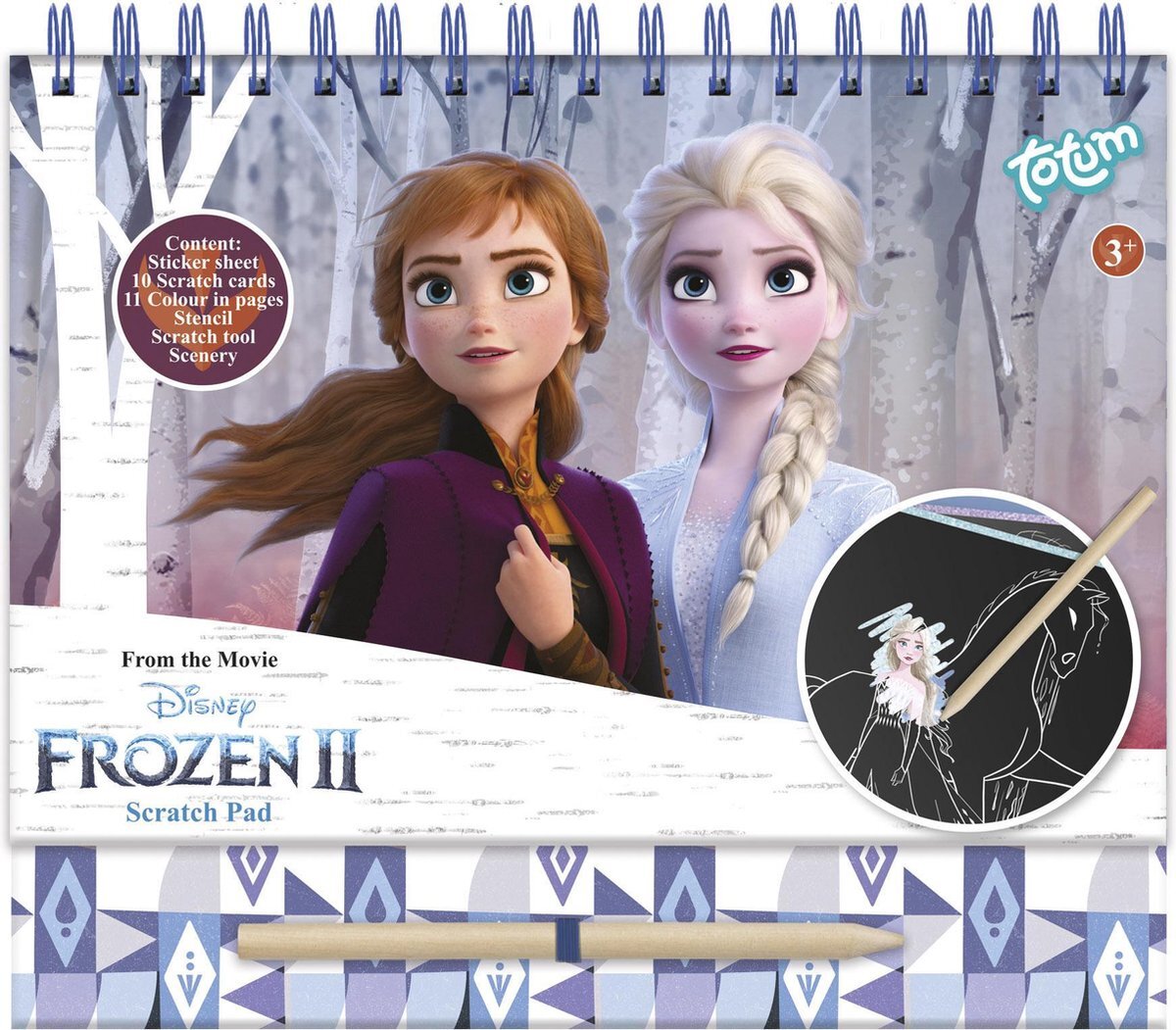 Totum Kleur- en kraskaartenboek Disney Frozen Junior 21 X 23,5 Cm Blauw 24-delig