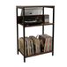 Relaxdays Platenspeler tafel - 65x40x30 cm - bruin en zwart