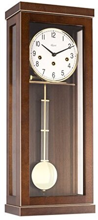 Hermle 70989-030141 Progressiestische wandklok 1/2 uur slag, walnoot