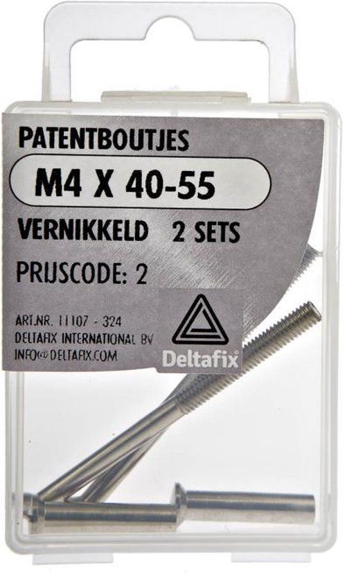 Deltafix Patentboutjes - 2 sets - Vernikkeld M4 x 40-50 mm