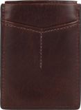 Fossil Derrick creditcard etui RFID leer 7 cm - 1 Sleuven - Dark Brown