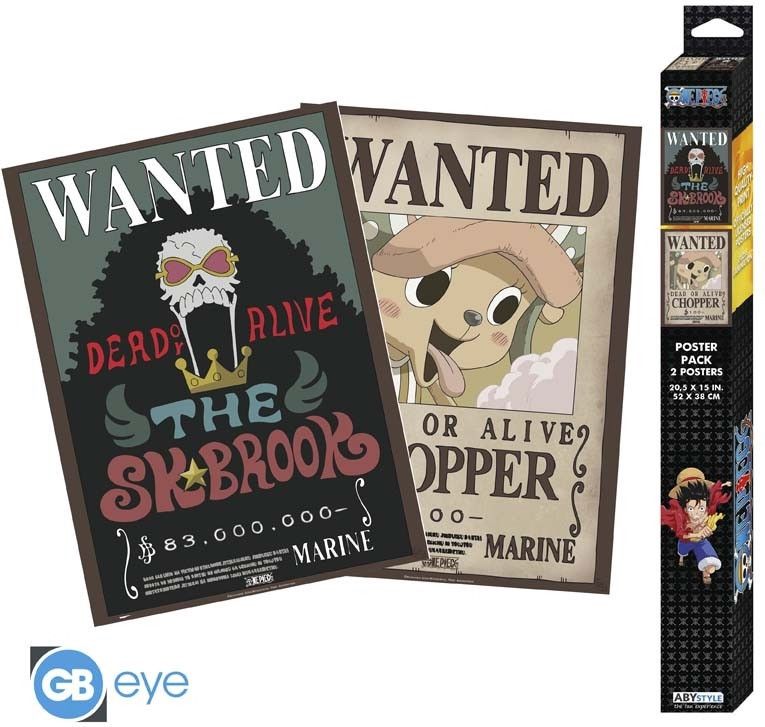 Abystyle One Piece Chibi Poster Set - Wanted Chopper & Brook