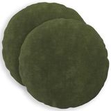 vidaXL - Kussensloop - 2 stuks - HEERLEN - Groen - Ø 50 cm - Katoensatijn