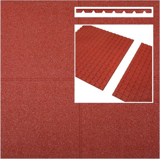 Intergard Rubberen tegels rood 1000x1000x25mm prijs per m2
