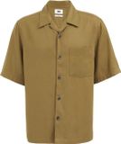 WE Fashion Heren loose fit overhemd - Olijfgroen - Maat XL