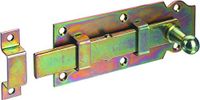 Alberts 840570 deurgrendel | recht, met knoopgreep en bevestigde lus | galvanisch geel verzinkt | plaat 100 x 44 mm | set van 10