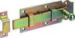 Alberts 840570 deurgrendel | recht, met knoopgreep en bevestigde lus | galvanisch geel verzinkt | plaat 100 x 44 mm | set van 10