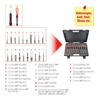KS Tools Ontgrendelingsgereedschap Set - 20 Stuks - VAG Stekker Contacten