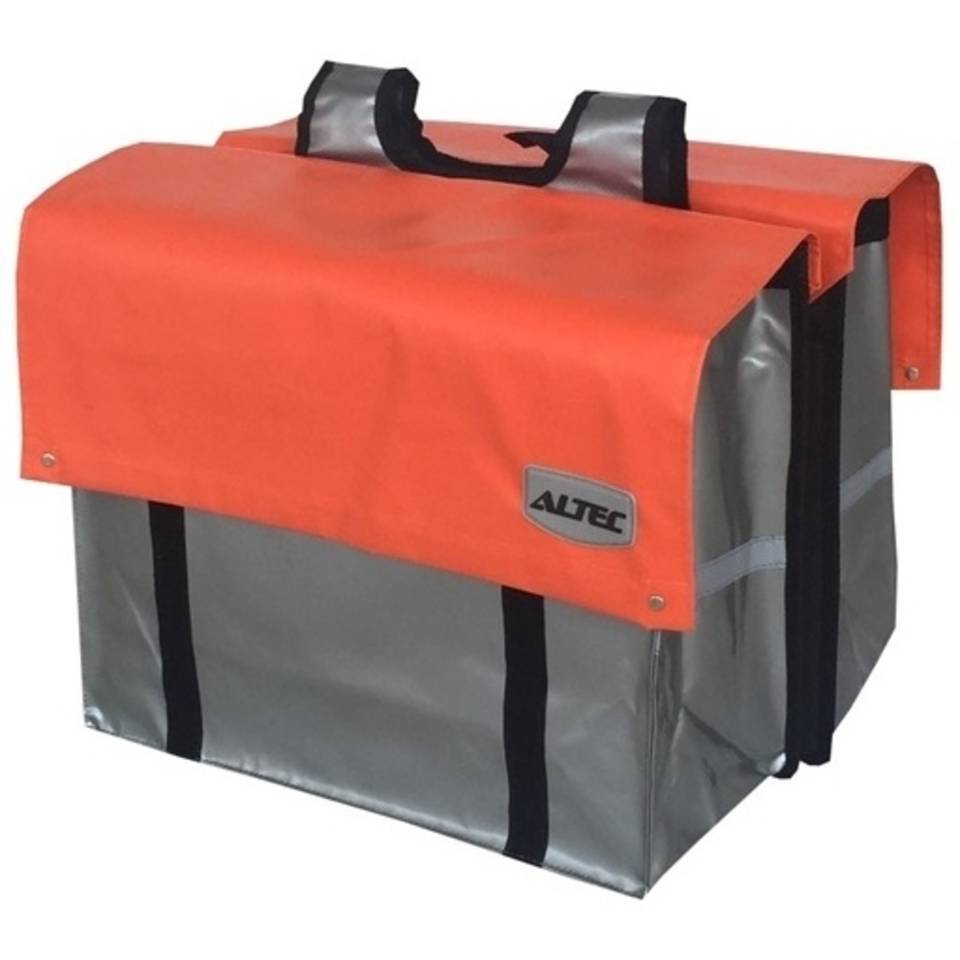 Altec dubbele fietstas bisonyl grijs/oranje 45 liter