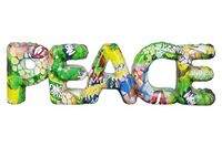 Casablanca Decoratieve letters, sculptuur, Peace in Street Art Desig - van kunsthars - accessoire decoratie woonkamer geschenk - hoogte 13 cm