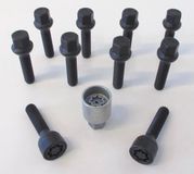 H&R Wielboutenset bolkonisch R13 M14x1.50 - Lengte 37mm - Zwart - 10 stuks - incl. wielsloten
