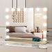Puluomis Hollywood Spiegel 58x46CM - Spiegel met verlichting - 15 LED Lampen - USB Oplaadpoort - 10X Vergroting - 3 lichtstanden - Dimbaar - Smart Touch - Goud