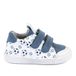 Froddo G2130316-61 Lage schoenen voor jongens van natuurlijk leer met voetbalpatroon, platte sluiting, stabiele hiel, elastische zool, blauw en wit