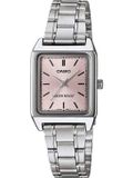 Casio Horloge Dames Analoog Rechthoek Zilverkleurig/Rosékleurig