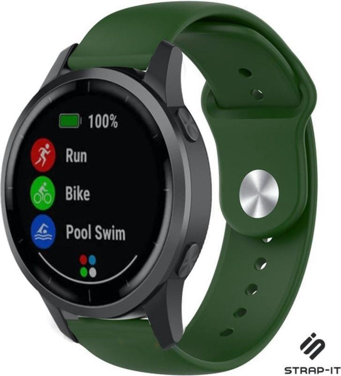 Strap-it Garmin Vivoactive 4 sport band - 45mm - legergroen