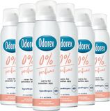 Odorex 0% Parfum Anti-Transpirant Deodorant Spray - 6x 150ml - Voordeelverpakking