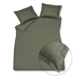 Vandyck Vandyck Home 78 Check 300Tc Dekbedovertrek 2-persoons (200x200/220) sage green
