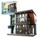 Merkloos Bouwset café koffieshop - 581 delen - Met LED-verlichting - ABS