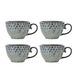 Bloomingville Set de tasses élégantes en grès Katrina Gray 4 pcs.
