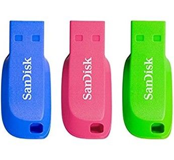 SanDisk Cruzer Blade 16GB - USB 2.0 - Blauw, Groen, Roze