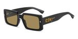 Dsquared2 ICON 0029/S Lunettes de soleil Hommes Noir Plastique Rectangulaire