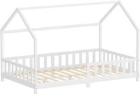 ML-Design Kinderbed Huisbed 120x200 cm Grenenhout Wit