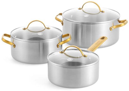 GreenPan Padova Pannenset 6-delig - RVS - Inductie - Met glazen deksel - Zilver