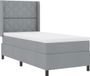 vidaXL Boxspring bed met kussen Lichtgrijs 200 x 100 cm Stof