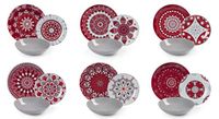 Excelsa Mandala Red tafelservies, 18-delig, porselein