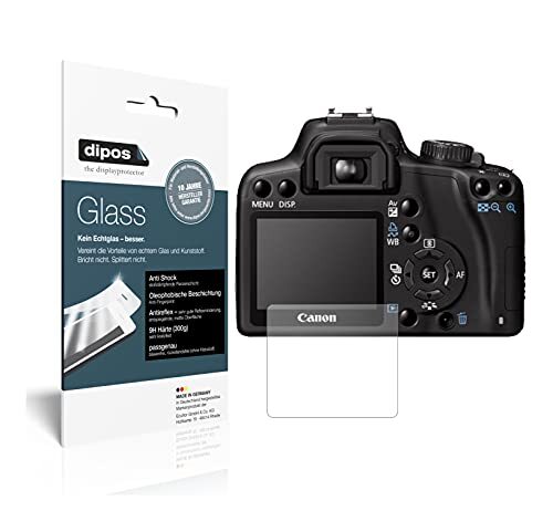 dipos I 2 x pantserfolie, mat, compatibel met Canon EOS 1000D, beschermfolie, 9H, displayfolie