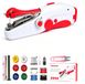 OEM Mini-naaimachine voor beginners, draagbaar, met accessoires, rood