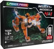 Laser Pegs Red Tiger - 4 in 1 + 8 Jaar LED Licht 216 Onderdelen