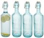 Secret de Gourmet Beugelfles / Weckfles - 4x - blauw glas - luchtdicht - 1 liter