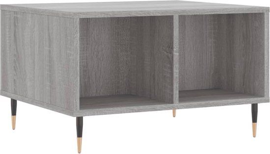 vidaXL Salontafel 60x50x36,5 cm Bewerkt Hout Grijs