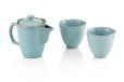 Thee SOUL RU WARE Thee SOUL RU WARE PORC. TEAPOT & 2 CUPS SET BLUE