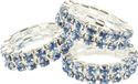 HKM Crystal Manenelastiekjes Babyblauw Set van 5 stuks