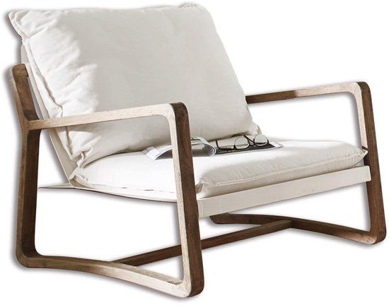 Loberon Fauteuil Jowna crème/bruin