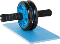 Rebel Active Fitness Roller Ab Roller Dubbel Wiel - Buikspierwiel - Trainingswiel - Incl Kniemat - Ab Wheel - Buikspierwiel - Zwart