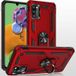 cofi1453® Silicone TPU Slim Case avec anneau de support à 360 degrés Housse de protection Kickstand Housse de téléphone portable Support magnétique pour voiture compatible avec iPhone Xs Rouge