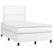 Maison Exclusive - Lit boxspring avec matelas et éclairage LED, blanc, 120 x 190 cm, similicuir