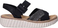 Rieker Platte Sandalen - Zwart - Maat 40