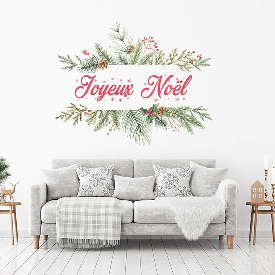 Ambiance Sticker Kerstboomtaksticker - Kerststickers - Feestelijke decoraties - 80x100cm