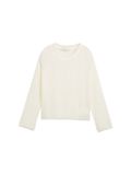 Tom Tailor Denim - Trui met kantpatroon - Maat S - off white