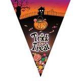 Merkloos / Sans marque Funny Fashion Halloween thema vlaggetjes - slinger - vlaggenlijn - 500 cm - plastic - Trick or treat