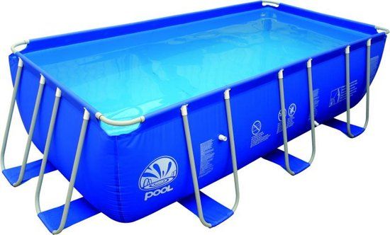 Viking Choice Opzetzwembad - Rechthoekig zwembad met filterpomp & ladder - 400x207x122cm - Blauw
