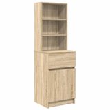 VidaXL Nachtkastje 39x35x125 cm bewerkt hout sonoma eikenkleurig
