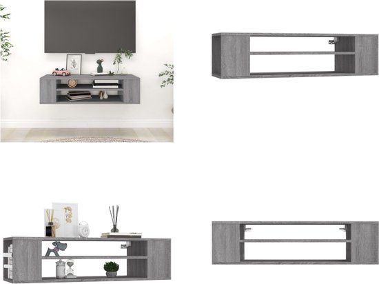 vidaXL Tv-hangmeubel - 100x30x26,5 cm - bewerkt hout - grijs sonoma eiken
