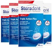 Steradent Triple Action Plus Kunstgebit Reiniger - 4 x 90 tabletten - Voordeelverpakking